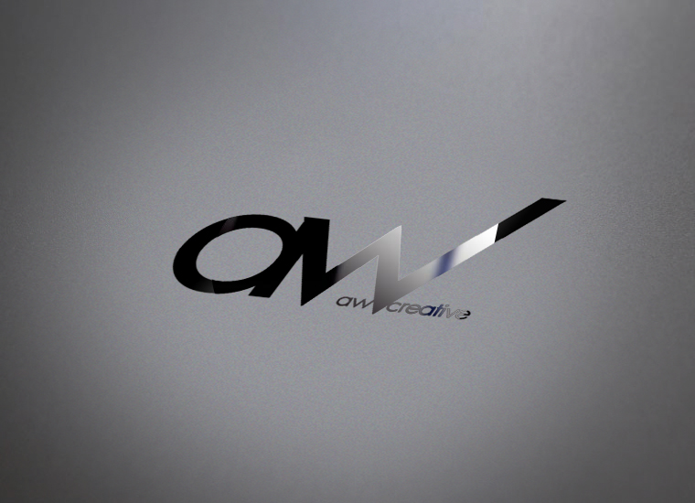 AW Creative Media logo etched in glass
