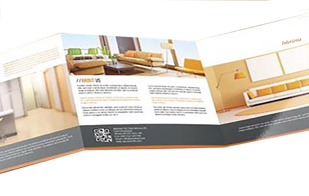 Graphic design of large sized tri-folded brochure