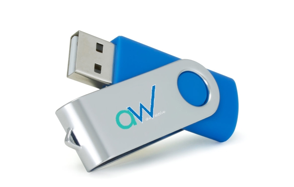 Promotional USB drive printed with logo